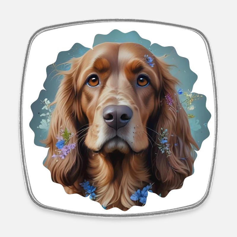 COCKER DOG - Magnet carré - blanc
