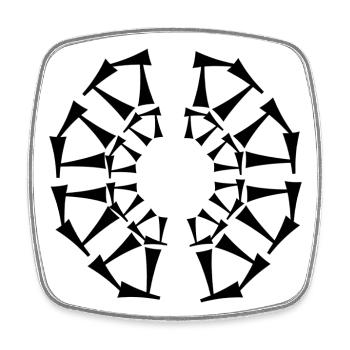 Tri-Circular design - Square fridge magnet - white - Front