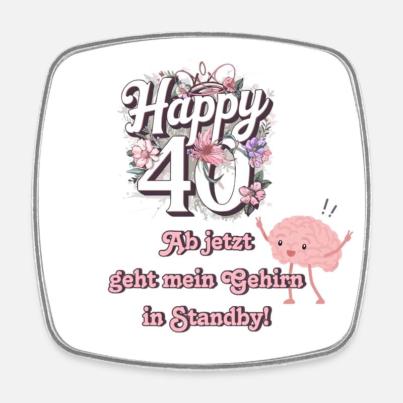 40th Birthday - Square fridge magnet - white