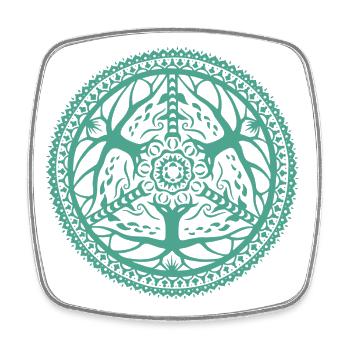 Mandala of Air and Wood - Square fridge magnet - white - Front