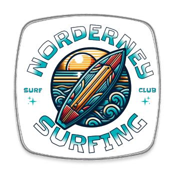 Norderney Surfing - Viereckiger Kühlschrankmagnet - Weiß - Vorne