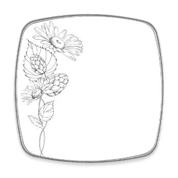 Hops loves chamomile - Square fridge magnet - white - Front