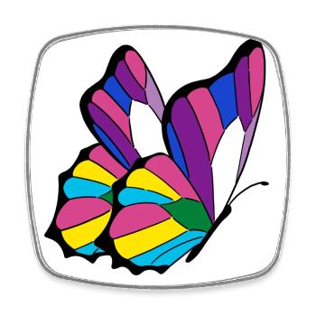 Schmetterling pansexual bisexual androgyne - Viereckiger Kühlschrankmagnet - Weiß - Vorne