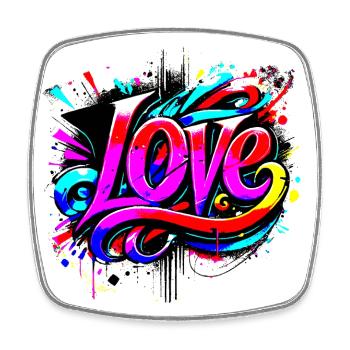 Love Graffiti Lettering - Square fridge magnet - white - Front