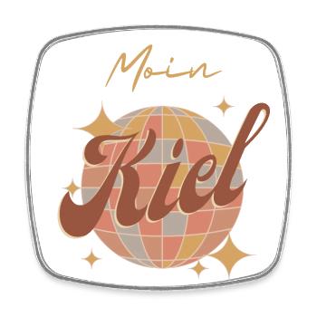 Moin Kiel - Viereckiger Kühlschrankmagnet - Weiß - Vorne
