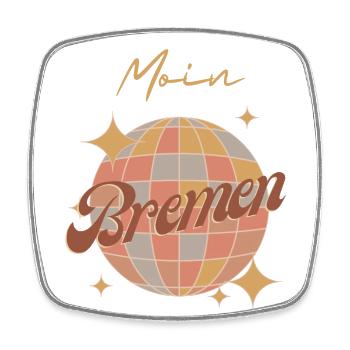 Moin Bremen - Viereckiger Kühlschrankmagnet - Weiß - Vorne