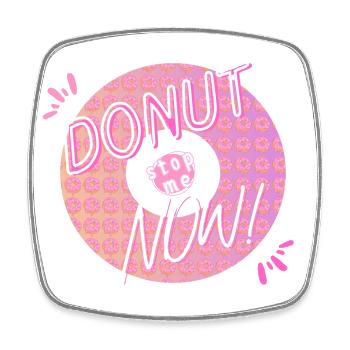 Donut, stopp mich jetzt! - Viereckiger Kühlschrankmagnet - Weiß - Vorne
