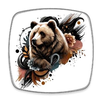 Grizzly, unserer, Bär - Viereckiger Kühlschrankmagnet - Weiß - Vorne