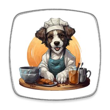 The Pawista - Square fridge magnet - white - Front