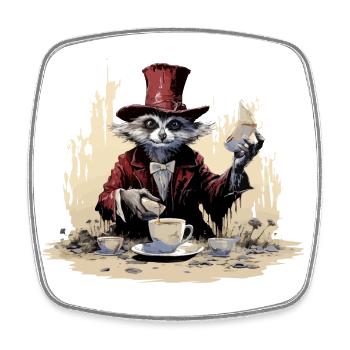 Der Koffein-Magier - Viereckiger Kühlschrankmagnet - Weiß - Vorne