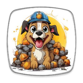 The Canine Builder - Square fridge magnet - white - Front