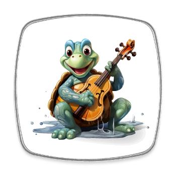 The Slow Violinist - Square fridge magnet - white - Front