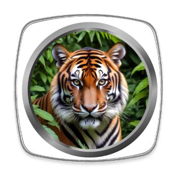 Tiger Animal - 4 - Square fridge magnet - white - Front