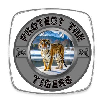 Protect the Tigers - Square fridge magnet - white - Front