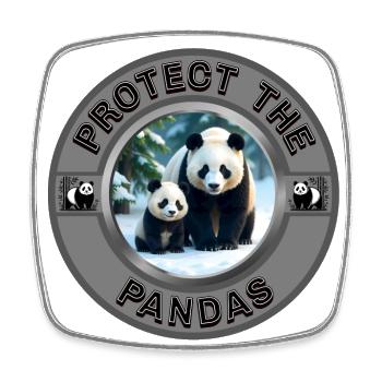 Protect the Pandas - Square fridge magnet - white - Front