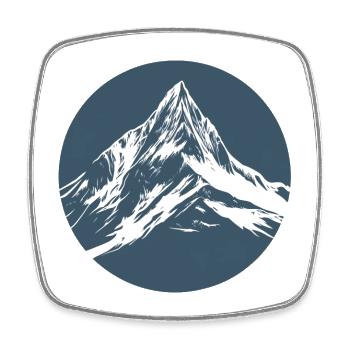 Das Matterhorn, Symbol des Berges, Bergsteiger - Viereckiger Kühlschrankmagnet - Weiß - Vorne