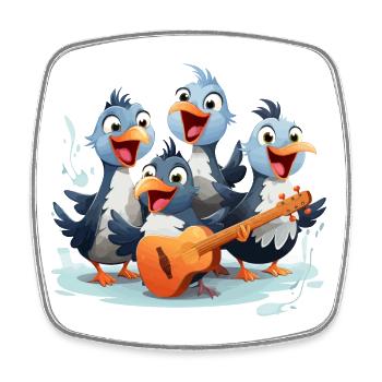 The Avian Melody Mayhem - Square fridge magnet - white - Front