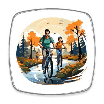 Pedals of Togetherness - Square fridge magnet - white - Front