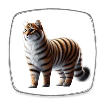 Tiger Cat - Square fridge magnet - white - Front