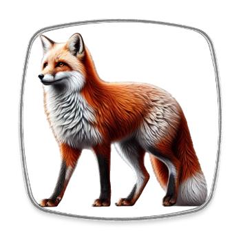 Fox - Square fridge magnet - white - Front
