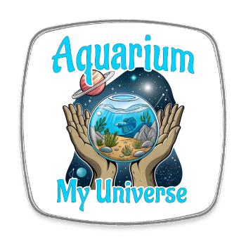 Aquarium - Mein Universum, Aquascaper & Aquascaper - Viereckiger Kühlschrankmagnet - Weiß - Vorne