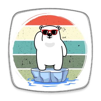 eisbader winterbader winterschwimmer eisbär retro - Viereckiger Kühlschrankmagnet - Weiß - Vorne