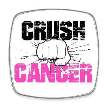 Awareness of breast cancer destroys cancer - Square fridge magnet - white - Front
