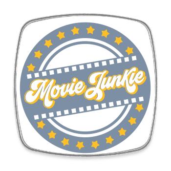 Colors can be changed | Movie Junkie - Square fridge magnet - white - Front