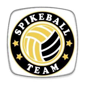 Farben änderbar | Roundnet Spikeball Team Fun - Viereckiger Kühlschrankmagnet - Weiß - Vorne