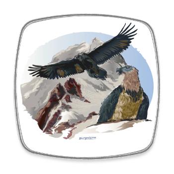 Baret Vulture National Park Berchtesgaden - Square fridge magnet - white - Front