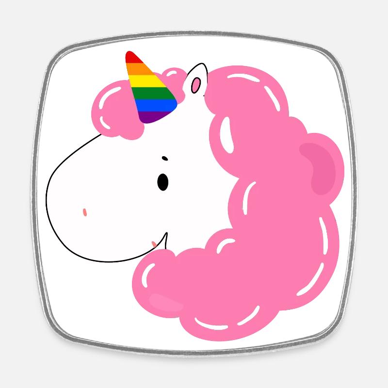 Unicorn - Square fridge magnet - white
