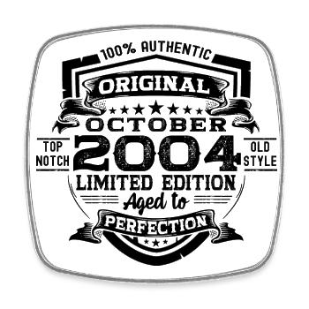 Original October 2004 18th Birthday Gift Cool - Square fridge magnet - white - Front