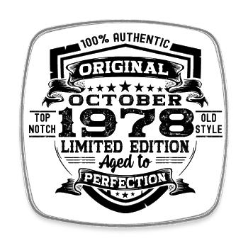 Original Octobre 1978 44th Birthday Gift Cool - Magnet carré - blanc - Devant