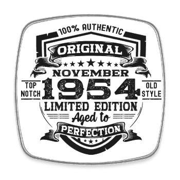 Original novembre 1954 Cadeau du 68e anniversaire - Magnet carré - blanc - Devant