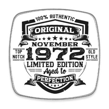 Original novembre 1972 Cadeau du 50e anniversaire - Magnet carré - blanc - Devant