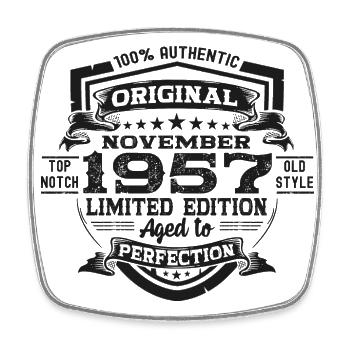 Original novembre 1957 65e anniversaire cadeau - Magnet carré - blanc - Devant