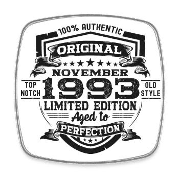 Original novembre 1993 Cadeau du 29e anniversaire - Magnet carré - blanc - Devant