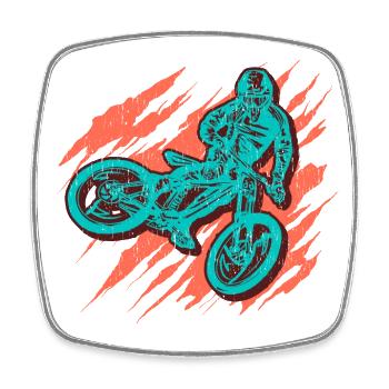 VTT Fahrrad Downhill Mountainbike - Magnet carré - blanc - Devant