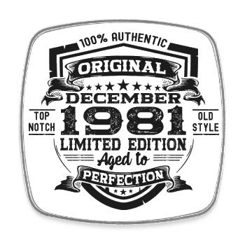 Décembre Né 1981 Cadeau de 41e anniversaire - Magnet carré - blanc - Devant