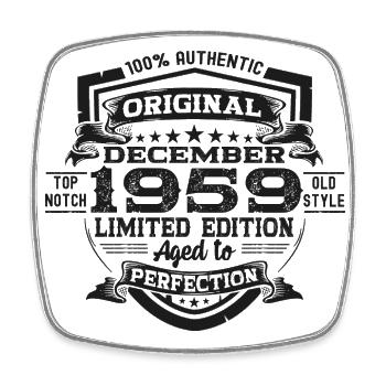 Né en décembre 1959 cadeau de 63e anniversaire - Magnet carré - blanc - Devant