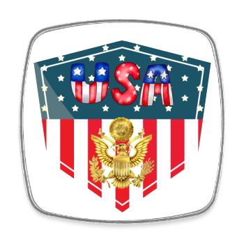 USA, étoiles et ceintures - Magnet carré - blanc - Devant