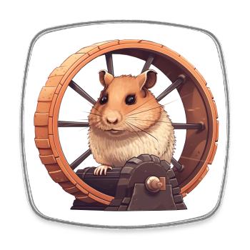 Hamster wheel against the next blackout - Square fridge magnet - white - Front