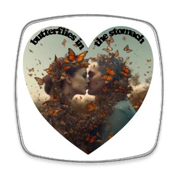 Love is like butterflies in the stomach - Square fridge magnet - white - Front