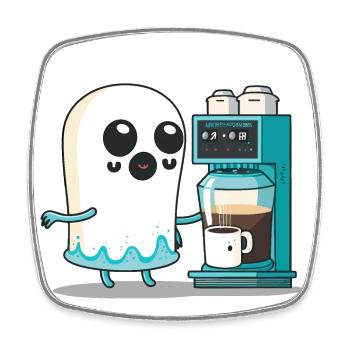 Koffein-Geist - Viereckiger Kühlschrankmagnet - Weiß - Vorne