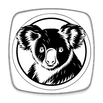 Koala - Magnet carré - blanc - Devant