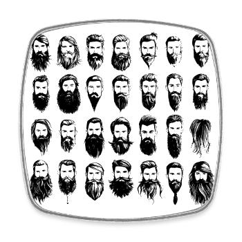 Encore plus de barbes - Magnet carré - blanc - Devant