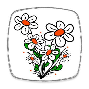 Gänseblümchen Margeriten Blumenranke Blüte blumig - Viereckiger Kühlschrankmagnet - Weiß - Vorne