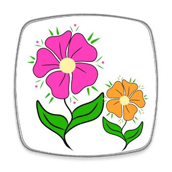 colorful flower meadow daisies flower flower tendril - Square fridge magnet - white - Front