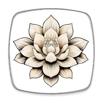 Lotusblüte - Viereckiger Kühlschrankmagnet - Weiß - Vorne