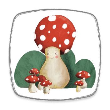 Mama Mushroom - Viereckiger Kühlschrankmagnet - Weiß - Vorne